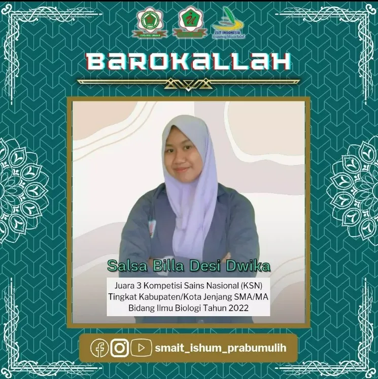 Prestasi Siswa: Juara 3 KSN-K BIOLOGI (Juara 3 Tingkat Kota Prabumulih)